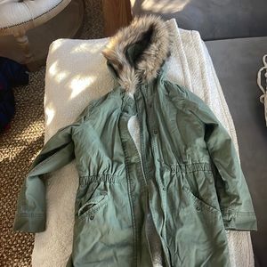 Gap kids XL, great for winter, worn once, fuzzy hood